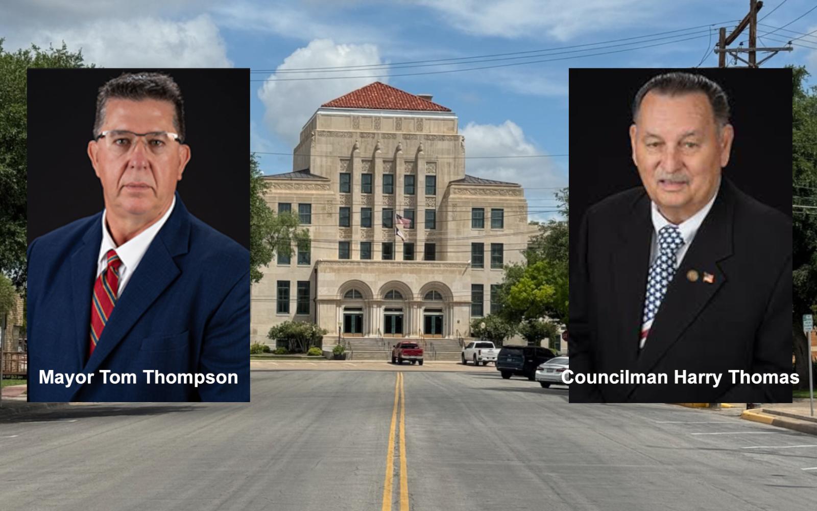 San Angelo Mayor Tom Thompson and San Angelo City Councilman Harry Thomas