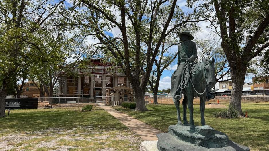 The iconic statue of a cowboy in front of the Mason County Courthouse The iconic statue of a cowboy in front of the Mason County Courthouse