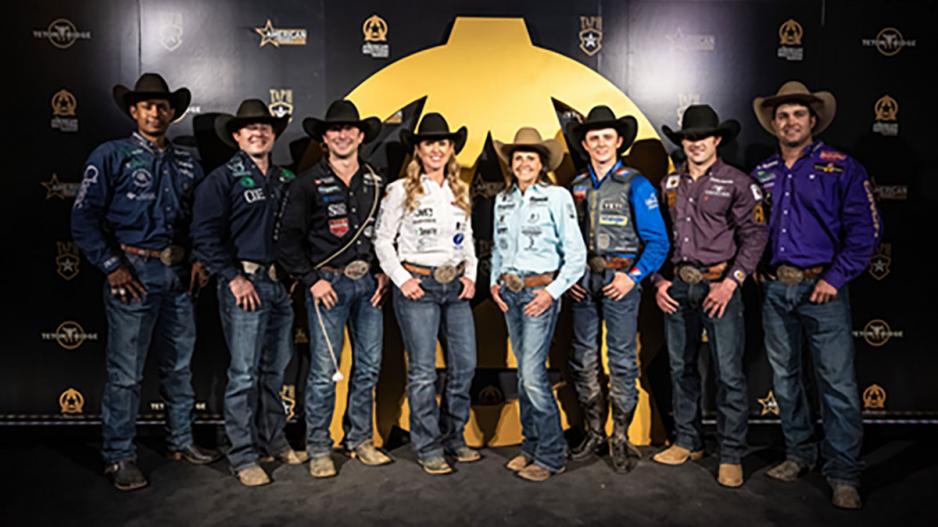 The American winners (L to R): Junior Nogueira, Kaleb Driggers, Ty Harris, Jackie Crawford, Lisa Lockhart, Stetson Wright, Kaycee Feild, Tyler Waguespack. Photo credit Michael Clark. The American winners (L to R): Junior Nogueira, Kaleb Driggers, Ty Harris, Jackie Crawford, Lisa Lockhart, Stetson Wright, Kaycee Feild, Tyler Waguespack. Photo credit Michael Clark.