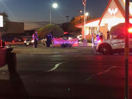 Motorcycle Crash at Whataburger (LIVE! Photo/Sonia Ramirez)