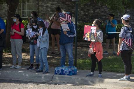 Protestors Outside Pastor Fu's Home