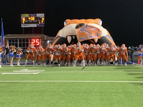 The San Angelo Central Bobcats take the field to face the Odessa Permian Panthers on Nov. 20, 2020. (LIVE! Photo/Ryan Chadwick)