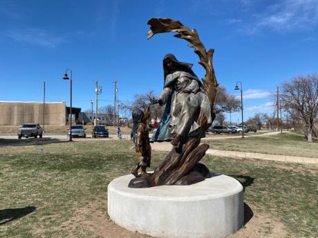 The Lady in Blue Statue in San Angelo, TX (LIVE! Photo/Yantis Green)
