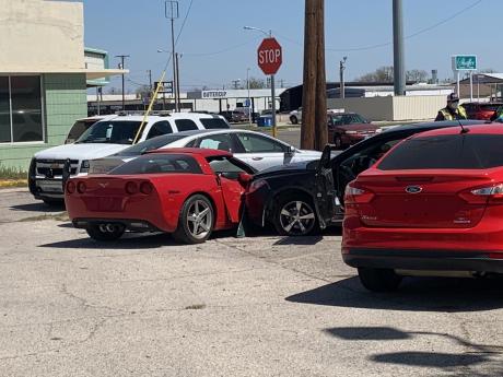 Corvette Mangled in Used Car Lot Crash (LIVE! Photo/Matt Trammell)