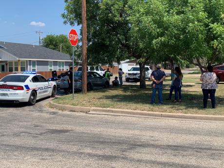 Car vs. bike Crash in west San Angelo (LIVE! Photo/Matt Trammell)