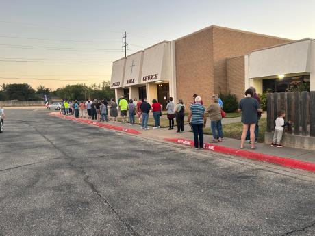 Lines of voters for the Special Election on Nov. 7, 2023.