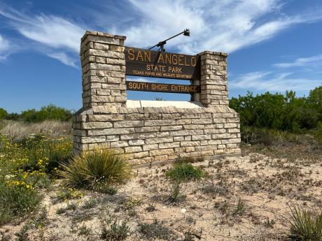 San Angelo State Park Sign 4/19/24 (LIVE! Photo/Yantis Green)