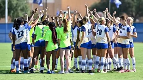 The Angelo State women’s soccer team defeated Dallas Baptist 1-0 in overtime Sunday to advance to the third round of the NCAA Division II playoffs.