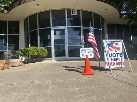 The voting center at the TxDOT building on Knickerbocker Road on May 3, 2025