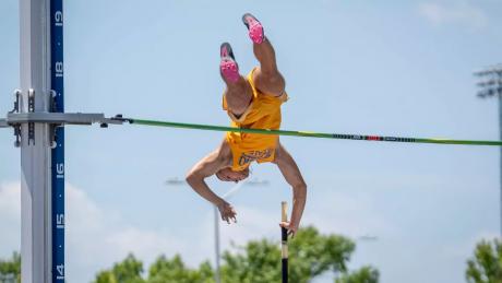 Angelo State's Oleg Ananev earned First-Team All-American honors after finishing fourth overall in the pole vault at the NCAA Division II national track meet, clearing a height of 5.32 meters (17 feet-5.5 inches).