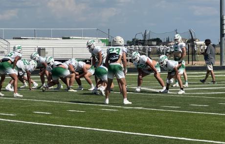 Wall Hawks at football practice August 2025