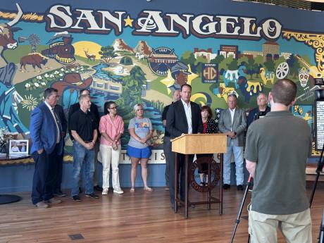City of San Angelo Officials and August Pfluger at the San Angelo Chamber of Commerce