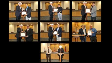 Deputy Eric Ballard was sworn in and Investigator Nick Hammer received a federal award during Monday’s Tom Green County Sheriff’s Office ceremony.