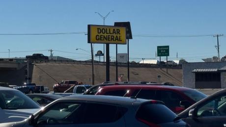 The Dollar General sign at 4214 College Hills Blvd in San Angelo, TX. 