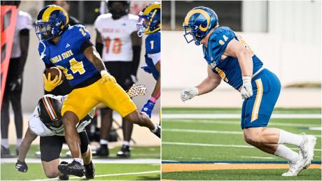 Two Angelo State football players received national recognition Wednesday as Xavier Walton and Owen Seaver were named to the American Football Coaches Association All-America teams.
