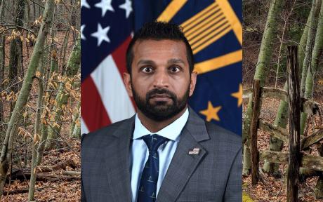 Kash Patel in the woods. 