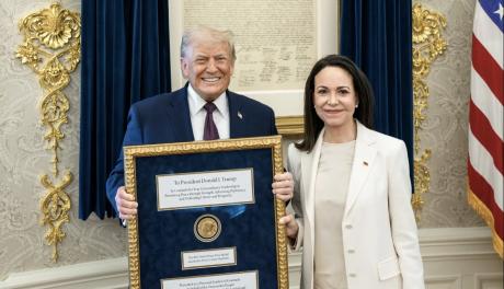 President Donald Trump and Venezuela's Opposition Leader Maria Corina Machado