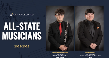 Junior Ian Caraballo-Pagan, who plays the clarinet, was named to the 6A All-State Symphonic Band for the second time. Freshman Dylan Ochoa, who sings tenor for the choir, was named to the All-State Large School Mixed Choir Team.