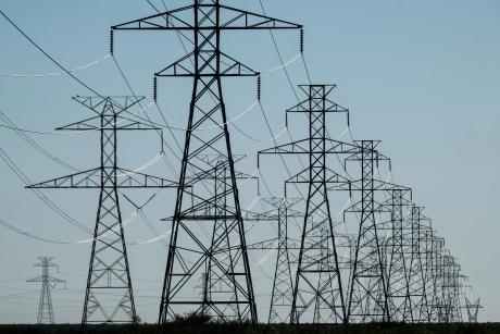 Power lines criss-cross the landscape of the Permian Basin south of Gardendale on Sept. 12, 2018.