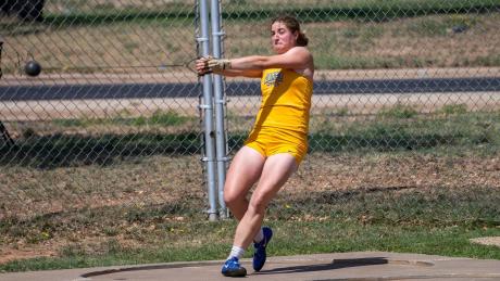 Angelo State's Marie Schuler set a meet record in the hammer throw with a mark of 60.96 meters (200 feet) at the 2026 David Noble Relays.