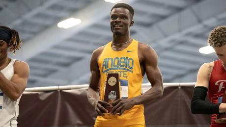 After winning two national titles, Angelo State's William Opare was named the South Central Regional Indoor Track Athlete of the Year.