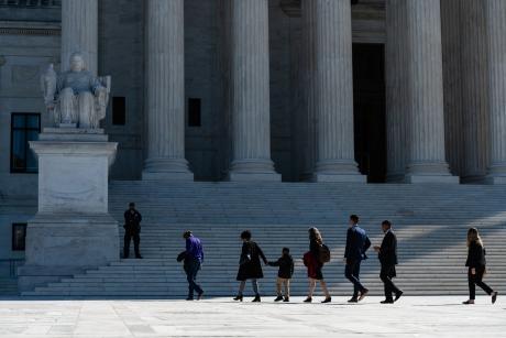 Family members of Rodney Reed walk to the Supreme Court in Washington, D.C., on Oct. 11, 2022.