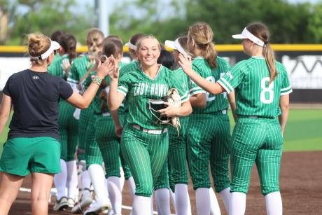 The Wall Lady Hawks prepare to take the field during the 2026 softball season.