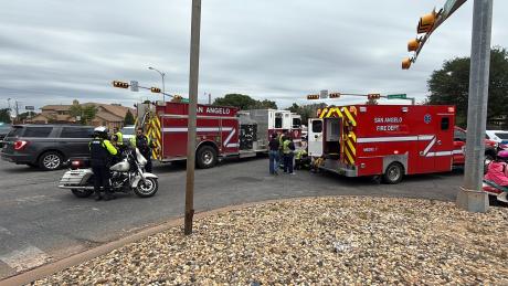 A man was hit by a car while crossing the road Thursday during lunch hour in San Angelo.