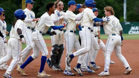 The Angelo State baseball team was no-hit but still found a way to win Thursday in the quarterfinal round of the Lone Star Conference Championships.
