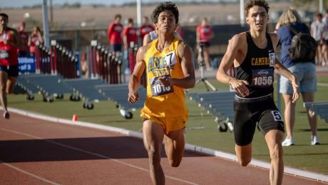 Angelo State's Francis Patanpatan competes during the 2026 Lone Star Conference Track and Field Meet.