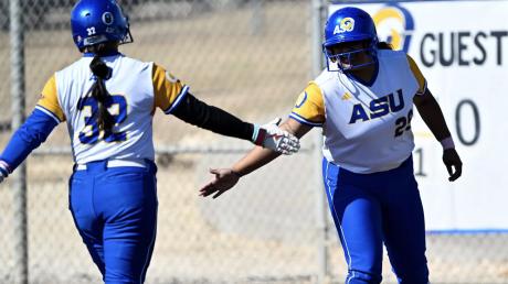 Angelo State's Tatianna Trotter and Zoey Sifuentes