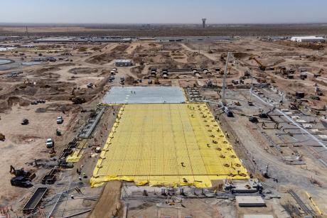 Construction continues on the Meta Platforms data center complex on a 1,000-acre site in far Northeast El Paso, near the Texas-New Mexico state line, as seen March 12, 2026.