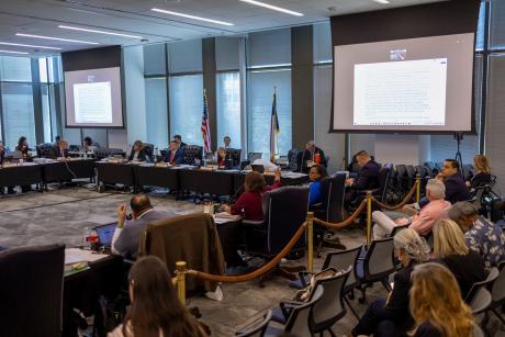 Board members debate and vote on amendments during the State Board of Education meeting in Austin on Friday, June 26, 2026.