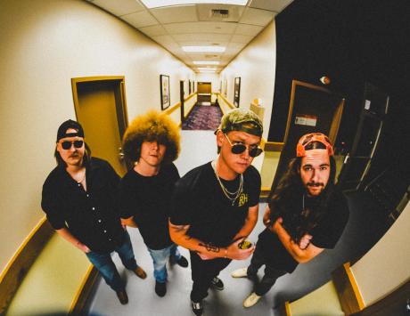 The Smokin' Oaks: L-R Noah Morris (Drums & Percussion), Colton Blake (Vocals & Rhythm Guitar), Conner Pattison (Bass Guitar), and Slaid Cross (Lead Guitar & Harmony Vocals) 
