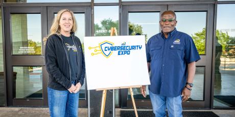 (L-R) Dr. Scarlet Clouse and ASU President Ronnie Hawkins hosting the 2026 ASU Cybersecurity Expo