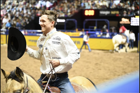 San Angelo tie-down roper Joel Harris competes at the Ponoka Stampede during the 2026 rodeo season.