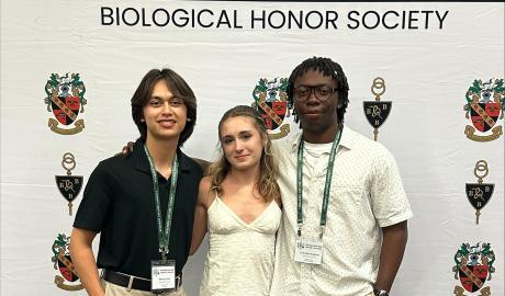 ASU biology students (L-R) Wesley Hale, Zandria Stanfield and Aramide Oladiran at the Tri-Beta National Convention
