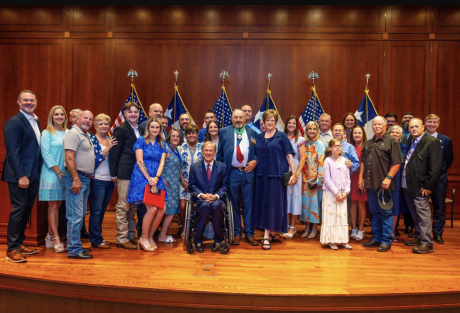 Governor Greg Abbott presented the Texas Legislative Medal of Honor to Army Sergeant Rickey Wittner and to the family of Navy SEAL Special Warfare Operator First Class Nathan Gage Ingram at the Texas Capitol on Monday, Aug. 24, 2026.