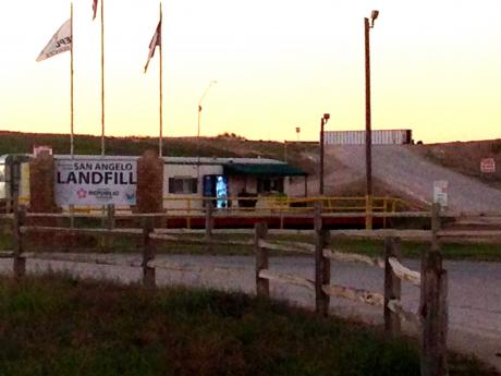 San Angelo's landfill at dusk. This is the entrance. (LIVE! Photo/Joe Hyde)