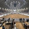 Wide shot of the 2023 San Angelo Rodeo in the San Angelo Coliseum in 2023.