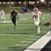Central Bobcats' Gavin Johnson on a long touchdown run down the sideline against Amarillo High