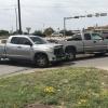 Two trucks collided at the entrance of an Allsup’s parking lot Thursday afternoon in San Angelo, backing up traffic in the area.