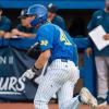 Angelo State's Justin Harris scored the game's only run in the Rams' 1-o win over St. Edward's on Friday.