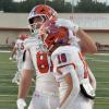 The Central Bobcats celebrate a touchdown against Belton.
