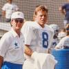 Walter Juliff at practice with then-Dallas Cowboys quarterback Troy Aikman - Courtesy of the Dallas Cowboys
