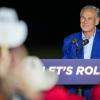 Gov. Greg Abbott smiles as people cheered after he announced his intention to run for another term as governor during an event on Sunday, Nov. 9, 2025, at East River 9 in Houston. Jon Shapley for The Texas Tribune