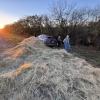 Hay bales that fell from a farmer’s truck caused a crash on US Highway 67 outside the town of Miles on Friday evening.