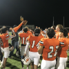 The Robert Lee Steers celebrate after winning their first-round playoff game against Ira on Friday, Nov. 14, 2025.