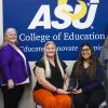 ASU Kappa Delta PI officers with the ACE Award