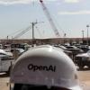 The steel frame of data centers under construction during a tour of the OpenAI data center in Abilene on Sept. 23, 2025. A total of eight data center buildings are planned to exist on the campus.